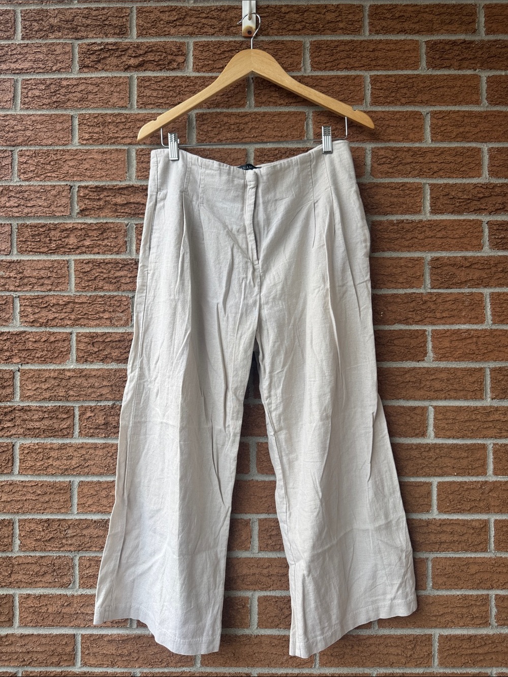 Dynamite Beige Wide-Leg Chinos